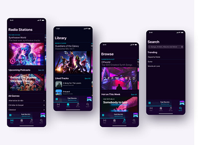 Music Player Native IOS applicaiton clean concept dark theme design interface ios iphone iphone x minimal mobile music player ui ux