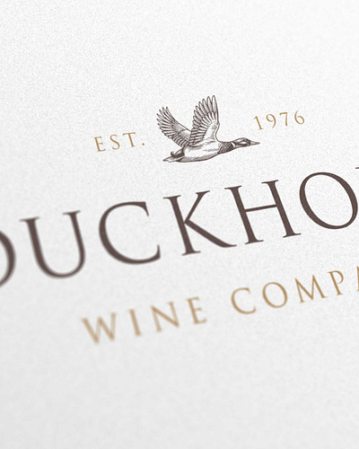 Duckhorn Wine Company bird branding duck engraving flying graphic icon illustration logo mark logomark mark scratchboard