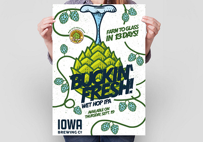 Buckin' Fresh Wet Hop IPA Poster beer craft beer ipa poster poster design