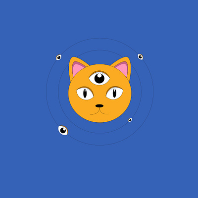 Wise Cat with opened third eye calendar cat character character design design eyes icon illustration illustrator program third eye thirdeye vector web website