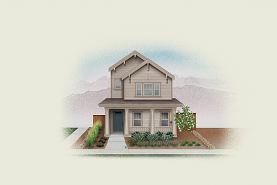 Denver Home architecture denver digital brush illustration illustrator mountains photoshop texture