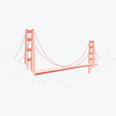 Golden Gate Bridge flat illustration golden gate bridge illustration san francisco vector