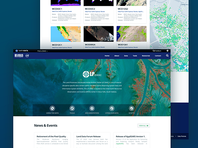 LPDAAC Redesign Mockup earth science redesign responsive satellite space splash ui web website