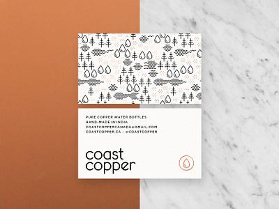 Coast Copper Business Cards branding coastal coastcopper copper design illustration logo pattern tree water waterbottle