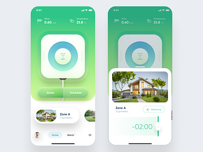 Smart Sprinklers Concept app app design application clean concept design figma ios iphone iphone app smart smarthome sprinklers ui user interface