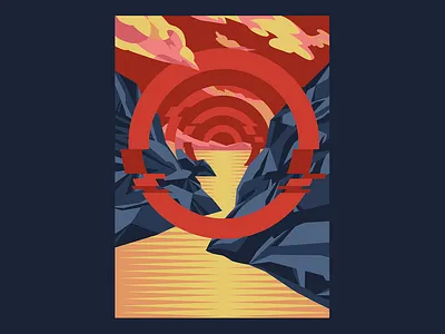 cliff architecture flat graphic design illustration mexico vector vectorart