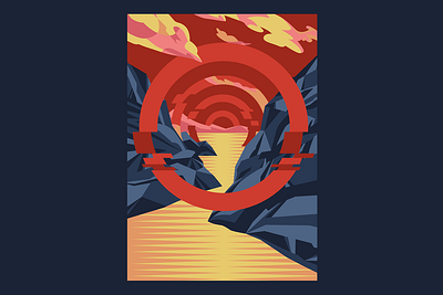 cliff architecture flat graphic design illustration mexico vector vectorart