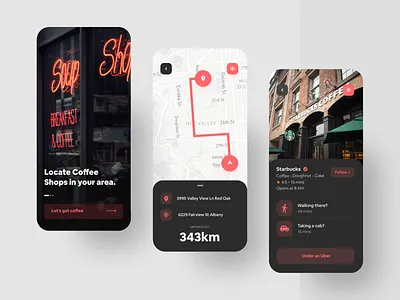 Coffee Shop Locator App app coffee design figma flat food minimal ui ui design unsplash ux web design website