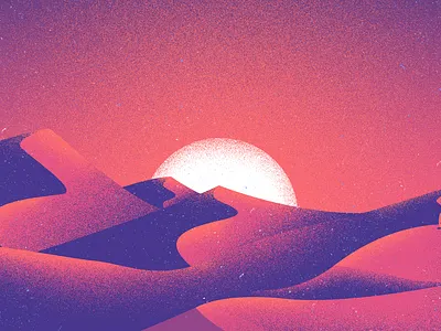 Desert - InfinitePay art direction blue color colorful concept creative desert design designer illustration mountain print red sand sun texture
