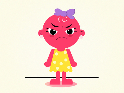 Angry girl character design girl illustration vector