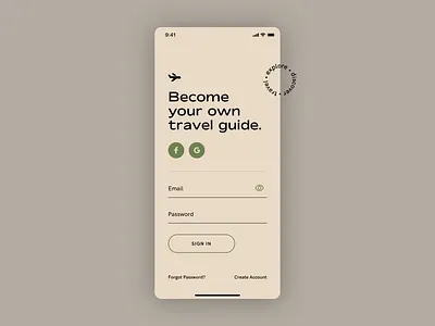 Daily UI 01 - Sign In challenge daily ui daily ui 001 dailyui minimal sign in sign up travel ui ux