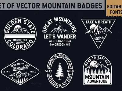 Vector Mountain Badges abstract background brush bundle clipart color flower paint set textures vector watercolor