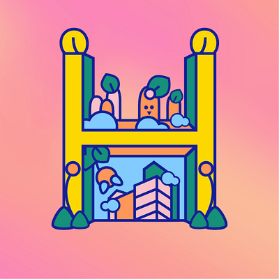 H for 36 Days of Type 2d 36days 36daysoftype animator bellapark design illustration junghyunpark lettering motiongraphic type typographic vector 박정현