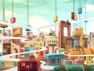 City View artwork branding concept art concept design enviroment graphic design illustration illustration art illustrator intelectual property photoshop