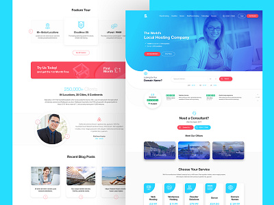 Hosting Company Website Design beautiful clean creative data domain homepage hosting inovative inspiration landing page package redesign server storage ux ui web design website