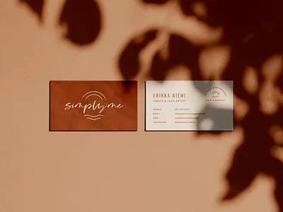 Business Cards for Simply Me boho bride brand brand design brand identity branding natural makeup