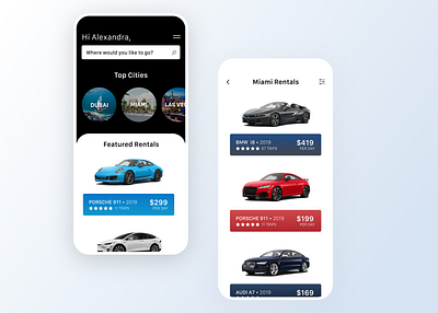 Luxury Car Sharing UI airbnb app car cars discover ios lyft rental sharing travel turo uber ui