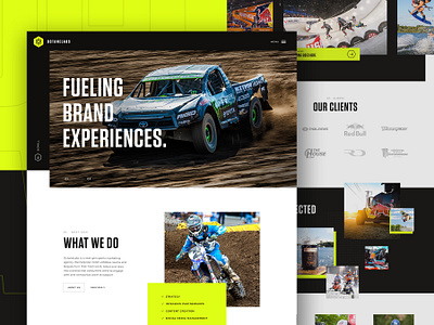 Sports Marketing Agency Site action sports web design minneapolis minnesota mn motorsport studio racing ui landing sports marketing agency team game competition