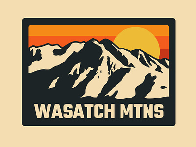 Wasatch Mtns badge mountain badge mountain logo mountains outdoor badge outdoor logo patch retro utah wasatch