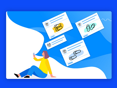 Retarget your customers addtocart cart customers digitalart ecommerce graphicdesign illustration art messages messaging notifications pushalerts retargeting retargetusers uidesign vectorart woman illustration