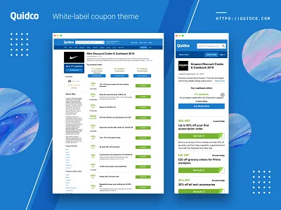 Quidco White-label Coupon Theme animation blog blue coupon coupons ecommerce finance fintech illustration ui web website