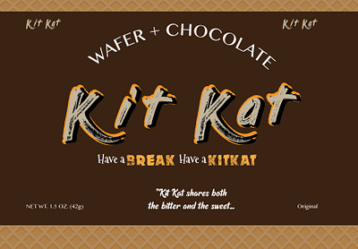 Kit Kat Wrapper Design - My Concept chocolate illustrator label rebranding typography