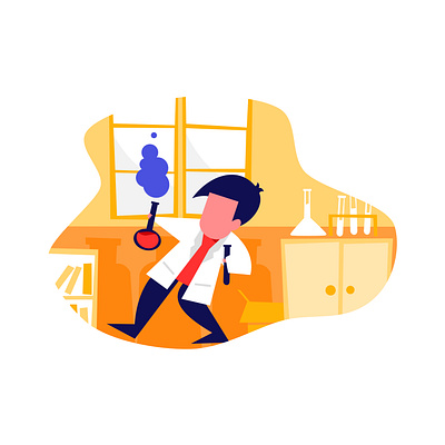 Eccentric Researcher Website Illustration design flat illustration vector web