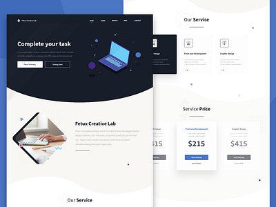 Fetux Creative Lab - Redesign Concept business design gradient homepage illustration landingpage redesign responsive ui uidesign uiux ux uxdesign uxdesigns web website