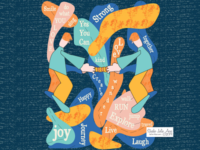 Your Journey digital art editorial art editorial illustration hand drawn illustration illustration pattern people illustration stylized art typography typography art typography poster