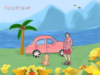 Pink travel ui 插图 插图 design illustration 设计