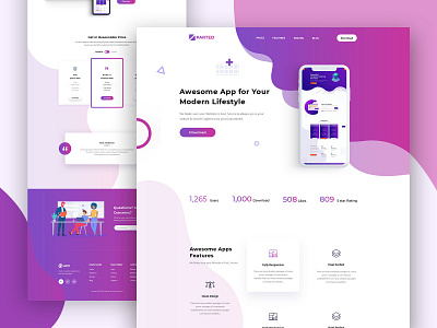 Parted - App landing page app landing template element pack pro elementor page builder