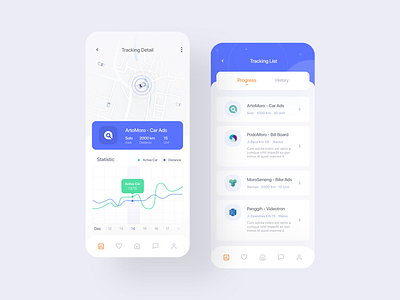 iKlan App, Tracking for Advertiser app blue clean design clean ui concept design tracking app ui ux white whitespace