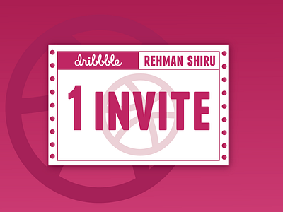 Dribbble Invite artwork design dribbble dribbleinvite flat flatdesign giveaway illustration illustrator invite simple ticket typogaphy typography vector