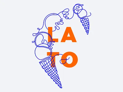 🍦LATO ⛱ blue branding design illustration iteo linear poster summer typography vector 插图