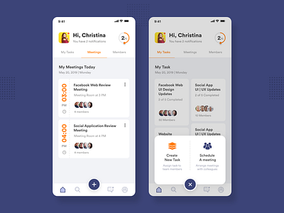 Workplace Task add android app cards create iosapp meeting meetings task tiles time user user experience user interface work workplace