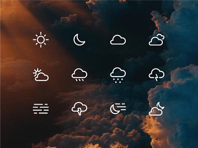 Weather icons forecast icon set iconograhpy icons iconset line set sunny weather