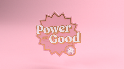 Power for Good / Pin 3d branding design graphic design logo pin pink render type