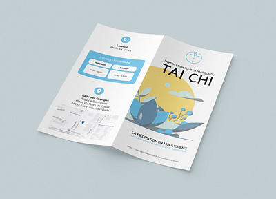 Flyer for Tantien et Chi association branding flat flyer flyer design illustration martial arts minimal peace tai chi tai qi vector