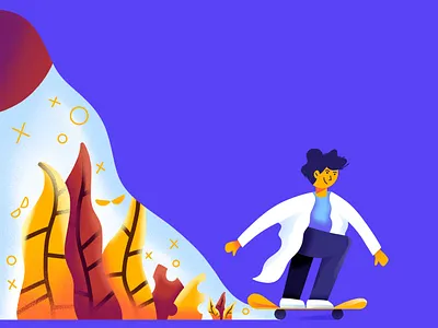 Skateboard illustration design flat gradient color graphic design illustration skateboard ui ux vector web