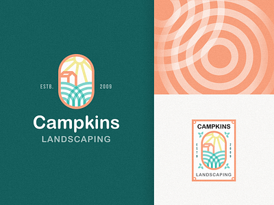 Campkins Landscaping Logo options abstract badge logo branding business card clean colorful logo creative design flat geometric design gradient graphic design home logo house icon illustration design logo minimalist logo sun logo