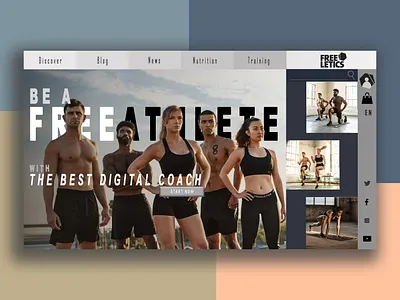 FREELETICS branding design flat illustration trending typography ui ux webdesign website