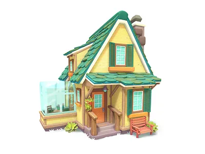 house 3d game gameart house illustration mobile model painting