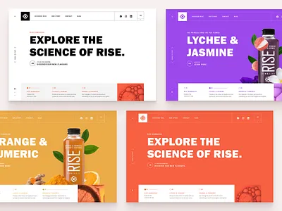 RISE Kombucha — Exploration design interface layout typography ui uidesign uiwebdesign userinterface web webdesign
