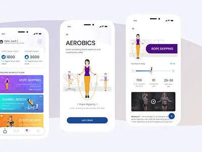 Fitness App app design fitness fitness app illustration interaction mobile app design product design ui ui design ux ux design workout