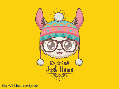 No drama llama pun animal cactus cartoon character cute design flower fun funny happiness happy joy kawaii llama mexico probllama pun wool