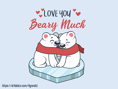 Love you beary much pun design affection animal apex art bear beary much cartoon character cute design funny happy heart kawaii love predator wild