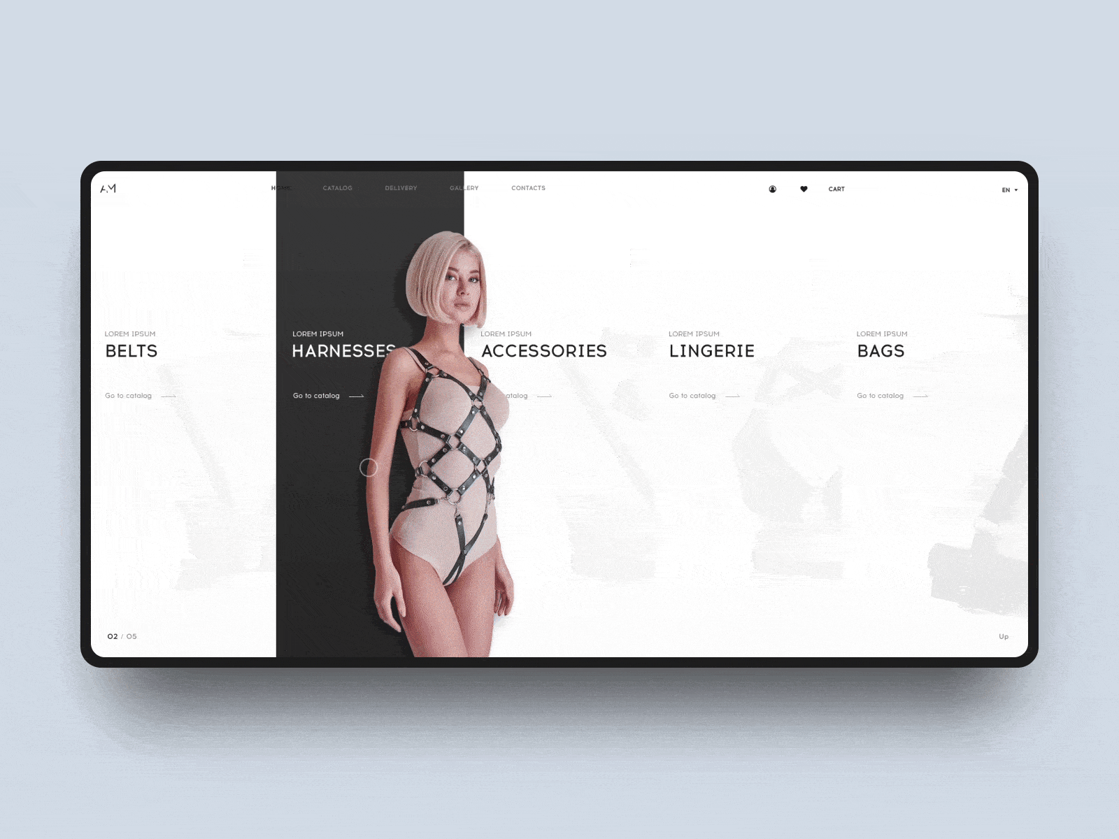 Categories. Online store for Alina Muha animation fashion girls hover effect minimalism modern store ui webdesign