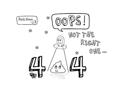 Funny 404 error page 404 404 error 404 error page 404 page alien cartoon cartoonish character design drawing funny illustration sketch ui ux vector web website