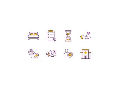 Health insurance icon set flat icon icon design icon set iconography icons illustration simple vector