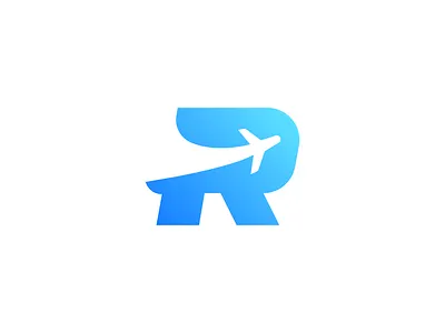 R + Plane brand brand identity branding design dribbble exploration fly gradient icon identity letter lettermark logo logomark mark plane symbol